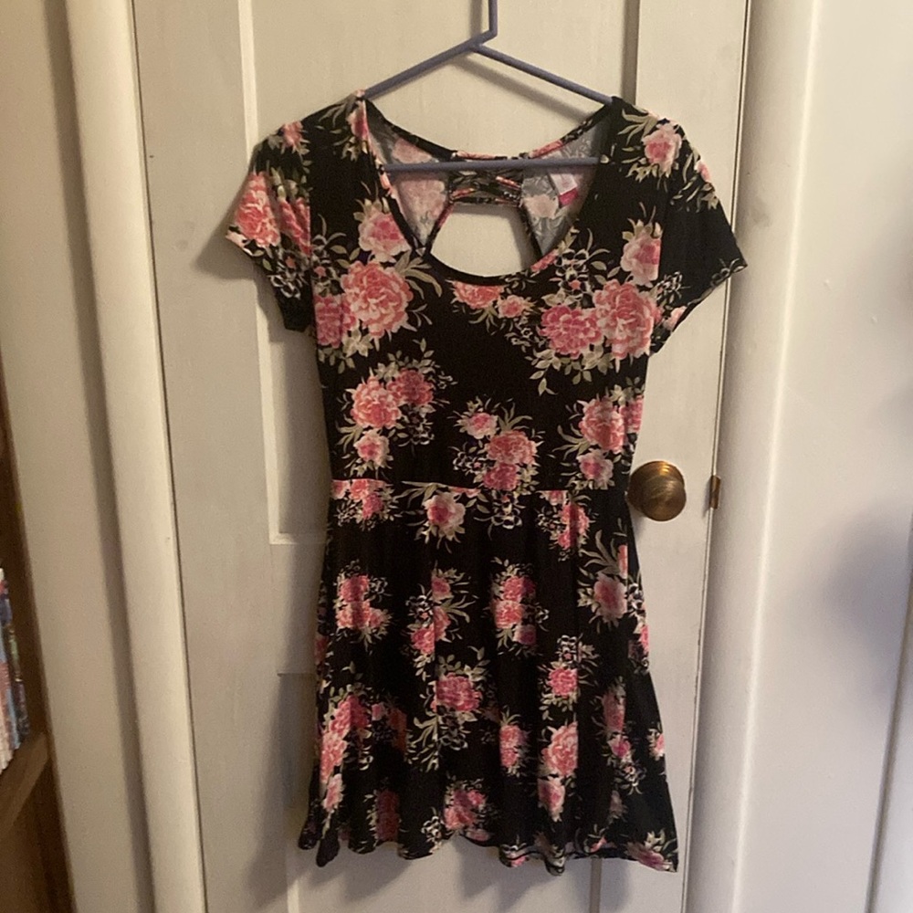 Floral Cutout Back Dress